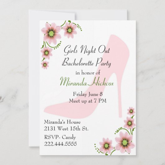 Fun Girl's Night Our Bachelorette Party Invitation (Devant)