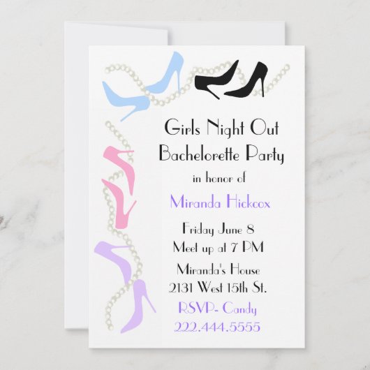 Fun Girl's Night Our Bachelorette Party Invitation (Devant)