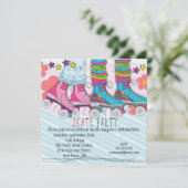 Fun girls Roller Sking invitation pour la fête d'a (Debout devant)