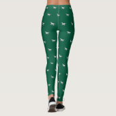 Fun Girly Hunter Green Galloping Horse Pattern Leggings (Achterkant)