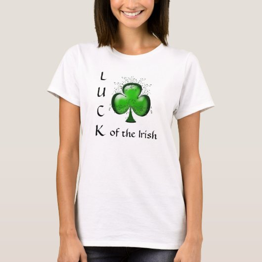 Fun Girly Irish Shamrock T-Shirt St. Patrick's Day (Voorkant)