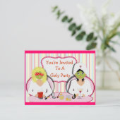 Fun Girly Pamper Party Theme Kaart (Staand voorkant)