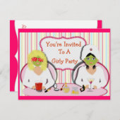 Fun Girly Pamper Party Theme Kaart (Voorkant / Achterkant)