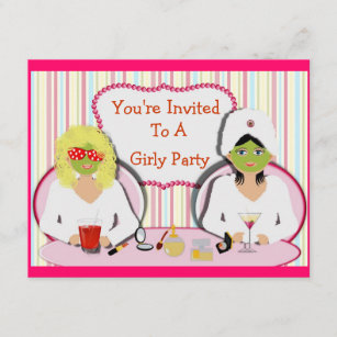 Fun Girly Pamper Party Theme Kaart