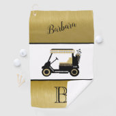 Fun Glam Golf Cart Monogram Naam Golfhanddoek (Insitu)