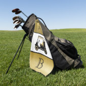 Fun Glam Golf Cart Monogram Naam Golfhanddoek (Groen)