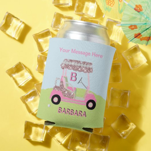 Fun Glam Golfkar Bericht Monogram Naam Blikjeskoeler (Insitu Zomer)