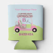 Fun Glam Golfkar Bericht Monogram Naam Blikjeskoeler (Achterkant)