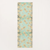 Fun Glittery Golden Pineappels Yogamat (Achterkant)
