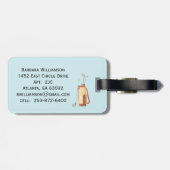 Fun Glitzy Scene Golf Player Cart Bagagelabel (Achterkant horizontaal)