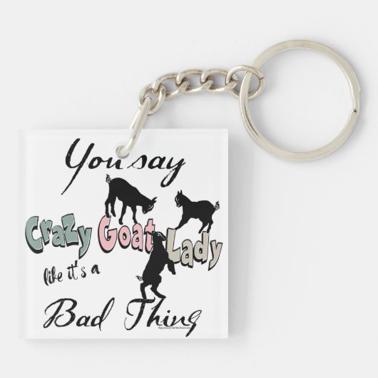 Fun Goat Lovers Crazy Goat Lady Sleutelhanger (Achterkant)