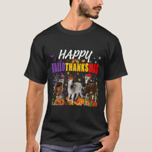 Fun Goats Mummy Pilgrim Santa Kostuum Happy Hallot T-shirt