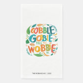 Fun Gobble Kleurrijke Thanksgiving Herfst Typograf Servet (Voorkant)