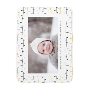 Fun Gold Black kerstversieringen Eenvoudig wit Magneet