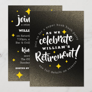 Fun Gold Glitter Stars Retirement New Adventures Kaart
