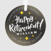 Fun Gold Glitter Stars Retirement New Adventures Ornament (achterkant)