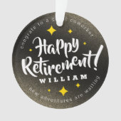 Fun Gold Glitter Stars Retirement New Adventures Ornament (voorkant)