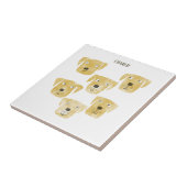 Fun Golden Labrador Retriever Dog Aangepaste naam Tegeltje (Zijkant)