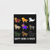 Fun Golden Retriever Dog Halloween Happy Howl-o-we Kaart (Voorkant)