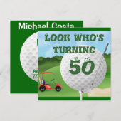 Fun Golf 50th Birthday Invitations (Devant / Derrière)