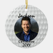 Fun Golf Ball-kerstkeramiek Keramisch Ornament (Voorkant)