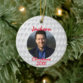Fun Golf Ball Kerstmis Keramisch Ornament