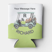Fun Golf Cart Message Monogram Name Blikjeskoeler (Voorkant)