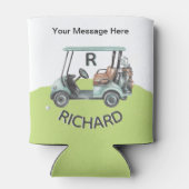 Fun Golf Cart Message Monogram Name Blikjeskoeler (Achterkant)