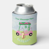 Fun Golf Cart Message Monogram Name Blikjeskoeler (Blikje Voorkant)