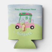 Fun Golf Cart Message Monogram Name Blikjeskoeler (Achterkant)