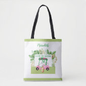 Fun Golf Cart Monogram Name Love Greens Draagtas (Voorkant)