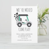 Fun Golf Cart Moving Announcement Card Kaart (Staand voorkant)