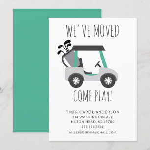Fun Golf Cart Moving Announcement Card Kaart