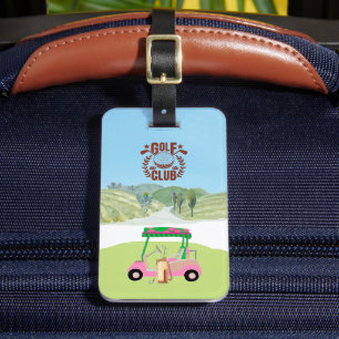 Fun Golf Cart Schilderachtig League Club Logo Bag Bagagelabel