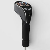 Fun Golf Fotobericht Monogram Naam Golfheadcover (Schuin)