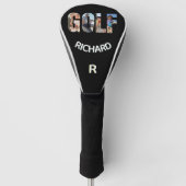 Fun Golf Fotobericht Monogram Naam Golfheadcover (Voorkant)