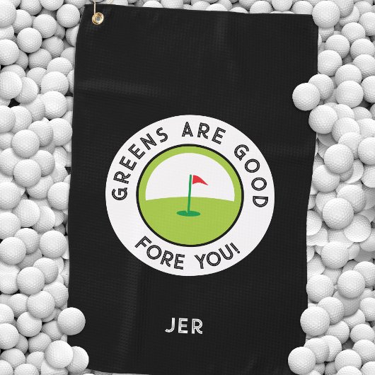 Fun Golf Greens Fore Golfer Funny Humor Custom Golfhanddoek