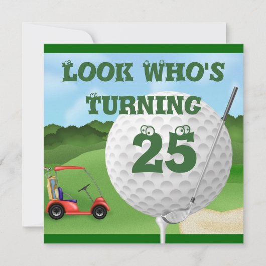 Fun Golf Invitations 25e anniversaire (Devant)