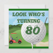 Fun Golf Invitations MODÈLE 80e anniversaire (Devant)