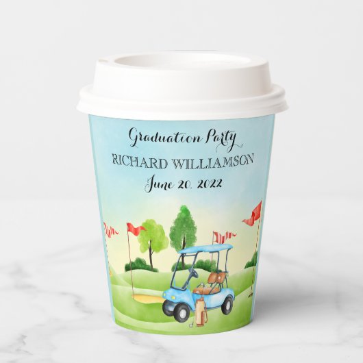 Fun Golf Theme Graduation Party Papieren Bekers (Achterkant)