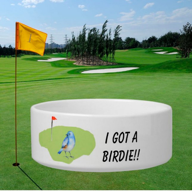 Fun Golf Theme Specialized Cat Golf Birdie Voerbakje (Creator heeft geüpload)