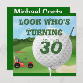 FUN GOLFING 30th Birthday Invitations Kaart (Voorkant / Achterkant)