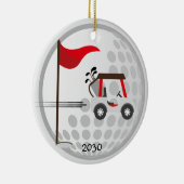 Fun Golfing Golf Cart Ball Golfers Custom Name Keramisch Ornament (Rechts)