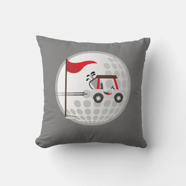 Fun Golfing Golf Cart Ball voor Golfers Kussen (Voorkant)