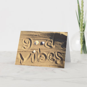 Fun Good Vibes Quote Beach Sand Seashell Foto Kaart