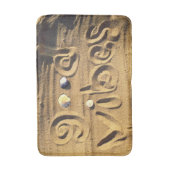 Fun Good Vibes Quote, getekend in Beach Sand Photo Badmat (Voorkant Verticaal)