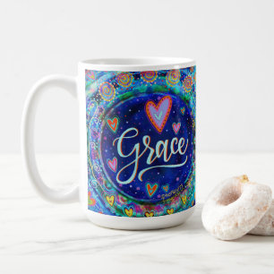 Fun Grace Whimsical Girly Blue Inspirerend Koffiemok