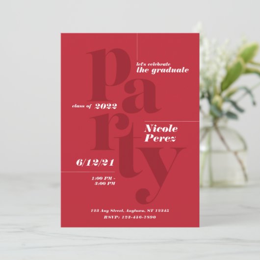 Fun Graduation Party Class 2022 Invitation (Debout devant)