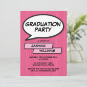 Fun Graduation Party Class of 2022 Girly Pink Kaart (Staand voorkant)