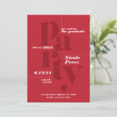 Fun Graduation Party Klasse 2022 Uitnodiging (Staand voorkant)